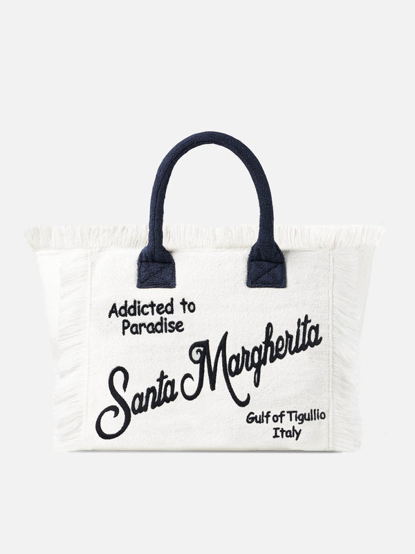 Vanity-Schultertasche aus Frottee mit Santa Margherita-Stickerei