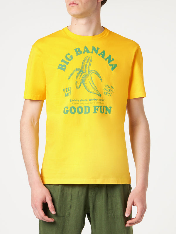 T-shirt da uomo in cotone con stampa banane