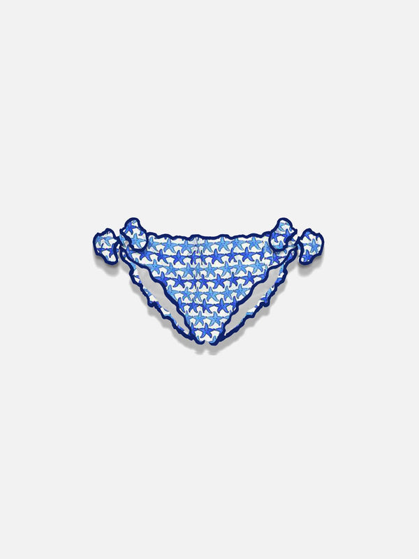 Girl swim briefs with starfish print