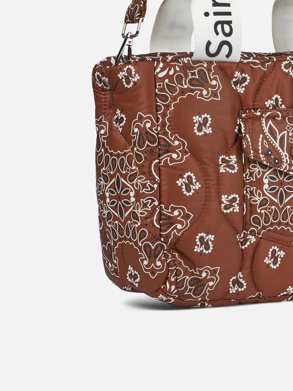 Borsa a mano imbottita con stampa bandana