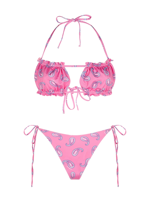 Woman bandeau bikini with paisley print - MC2 Saint Barth