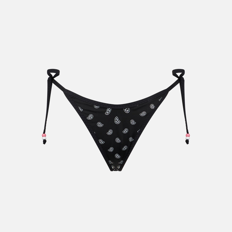 Woman cheeky swim briefs with bandanna print