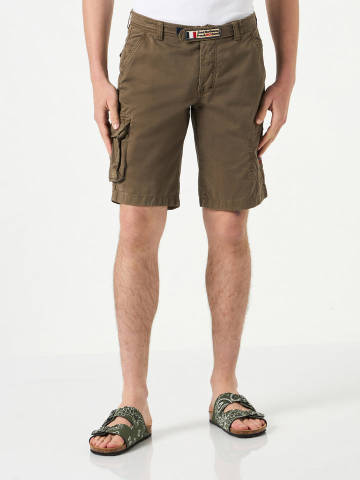 Man brown cargo bermuda with pockets - MC2 Saint Barth