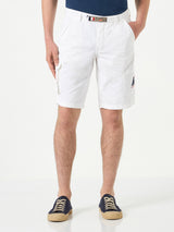 White cargo bermuda with pockets