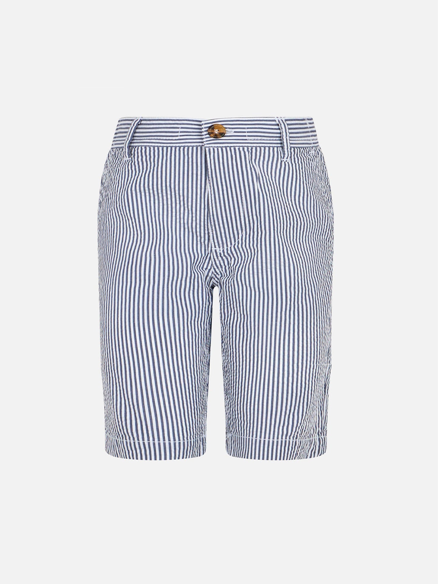 Boy seersucker bermuda shorts Ischia Jr - MC2 Saint Barth