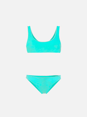 GIRLS BIKINI TEAL VELVET - MC2 Saint Barth