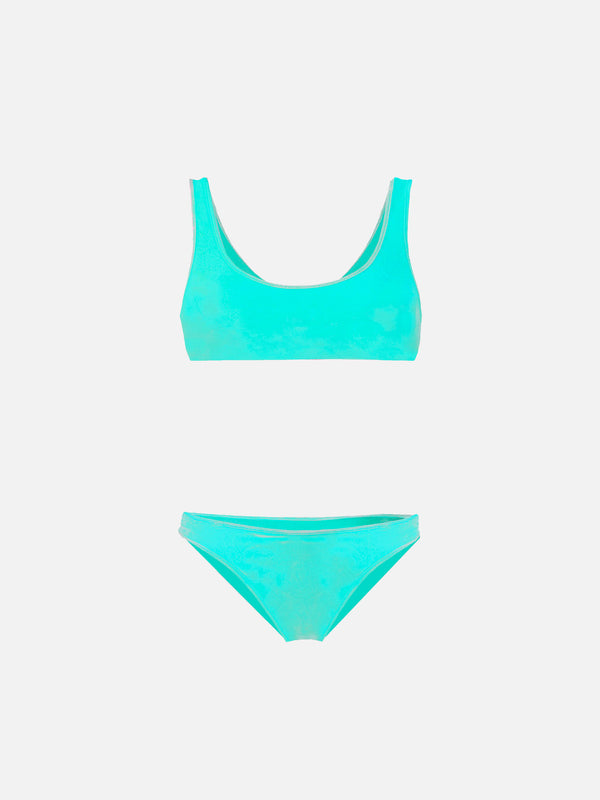 BIKINI DA BAMBINA VELLUTO TEAL