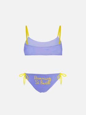 Mädchen-Bralette-Bikini mit Dreaming St. Barth-Stickerei