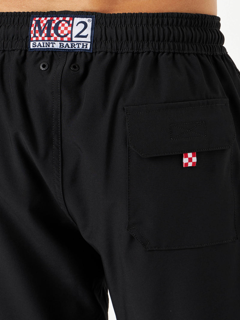 Man comfort and stretch black swim shorts