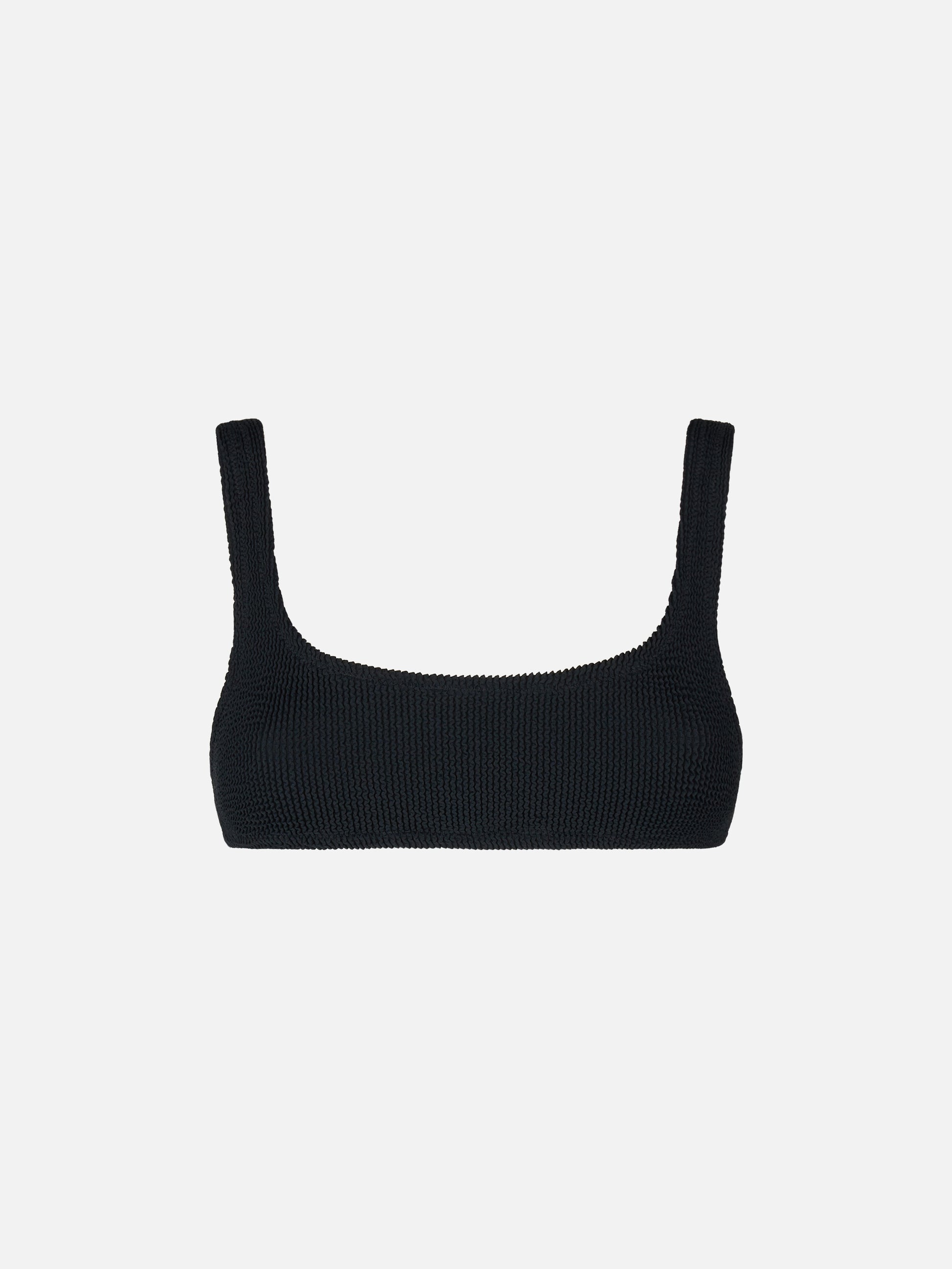 Woman black crinkle bralette swimsuit - MC2 Saint Barth