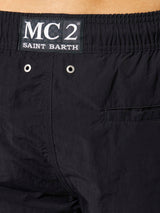 Man swimshorts with side logo and contrast