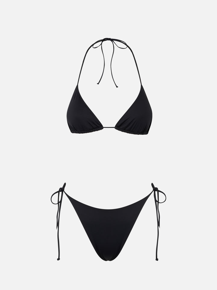 Woman black triangle bikini