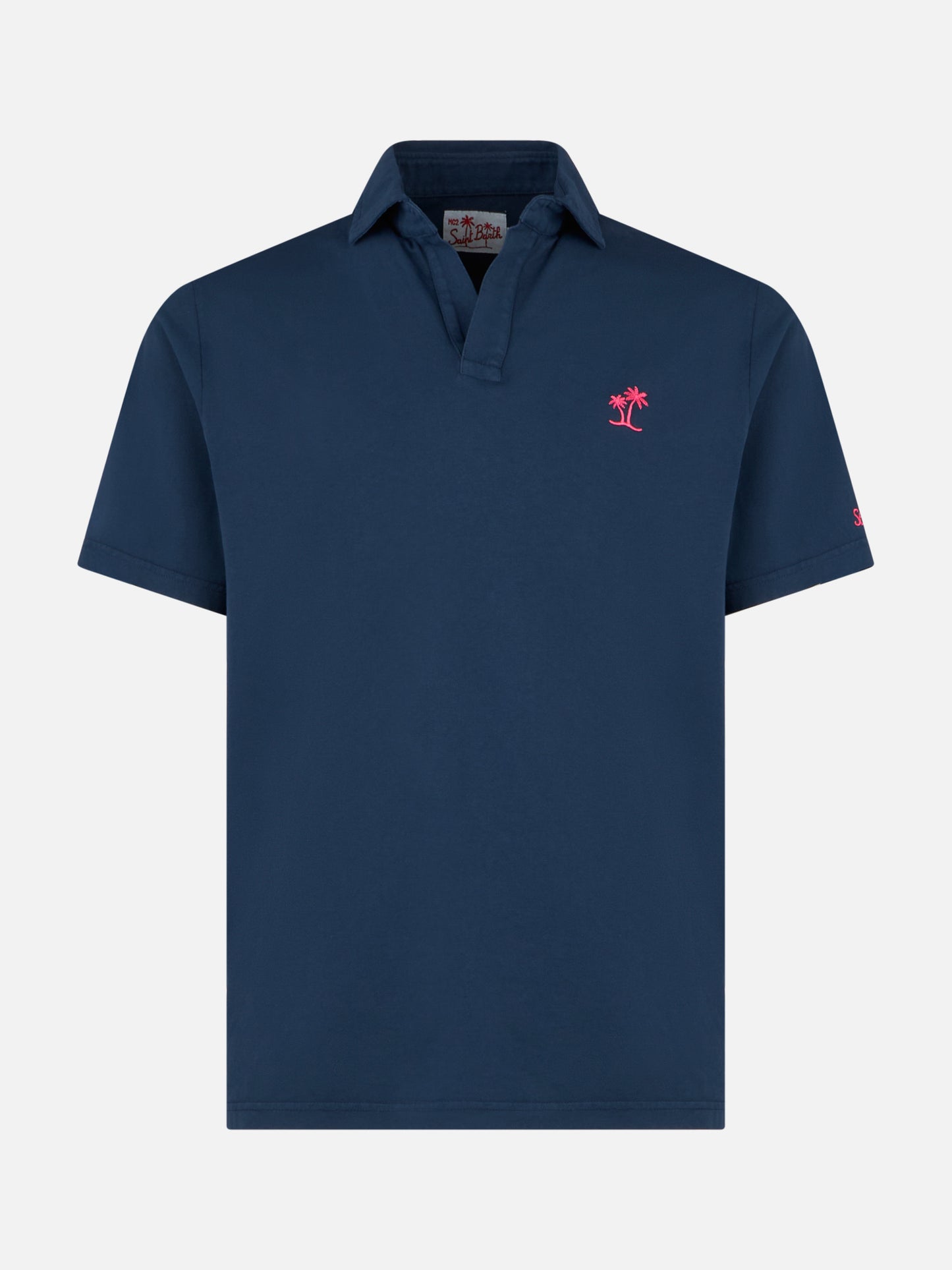 Navy blue cotton jersey man polo - MC2 Saint Barth