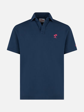 Navy blue cotton jersey man polo - MC2 Saint Barth