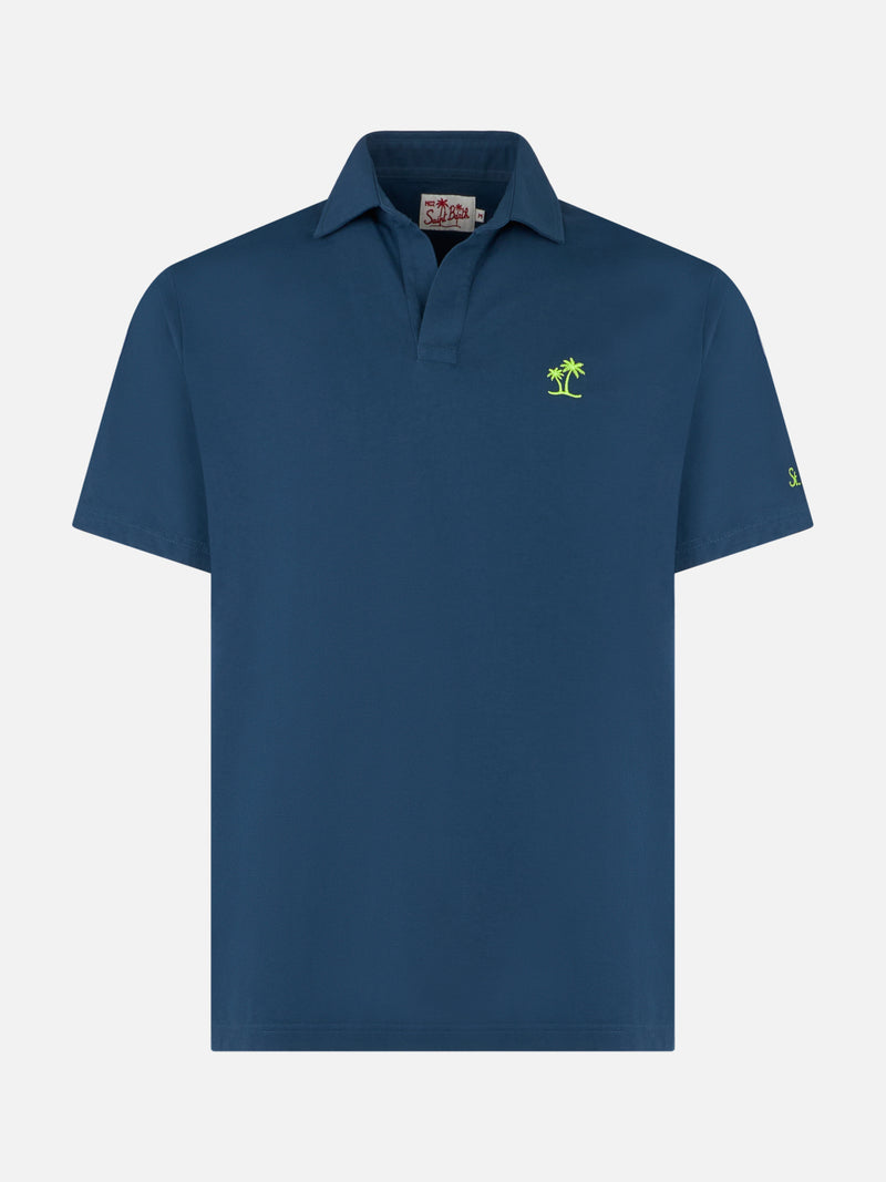 Navy bluecotton jersey man polo