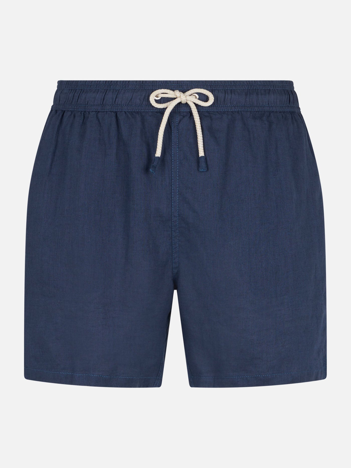 Navy blue man linen swim shorts