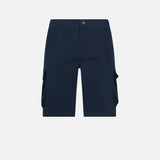 Man blue cotton cargo shorts