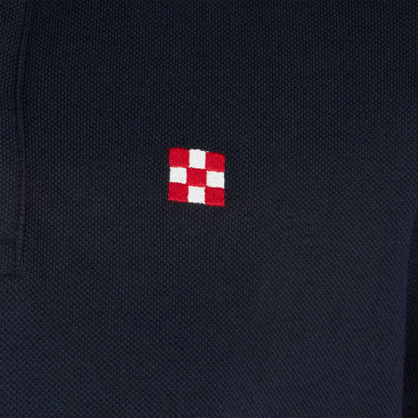 Blue piquet polo with St. Barth logo