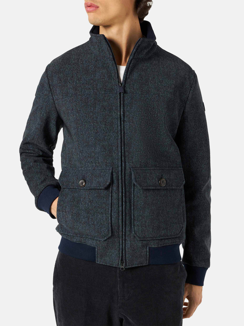 Man mélange blue thermo jacket Byron