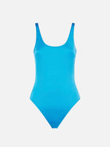 Glossy bluette one piece