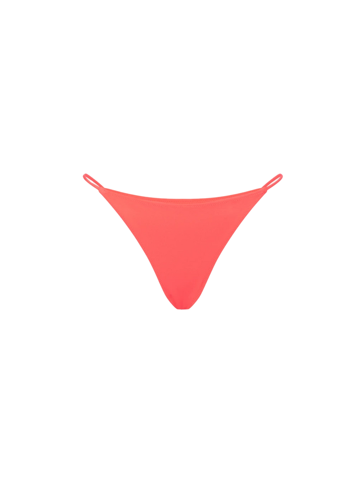 Woman fluo red bandeau bikini