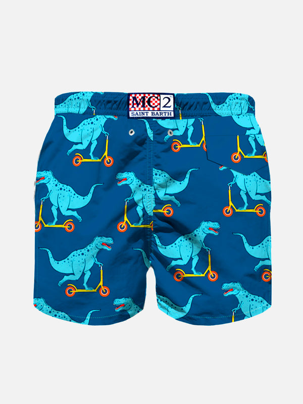 Dino scooter print boy's light swimshorts