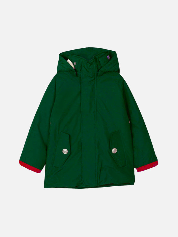 Boy hooded British green parka jacket Voyager Jr