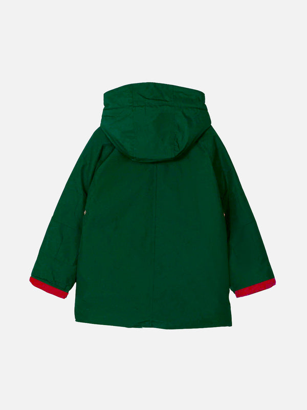 Boy hooded British green parka jacket Voyager Jr