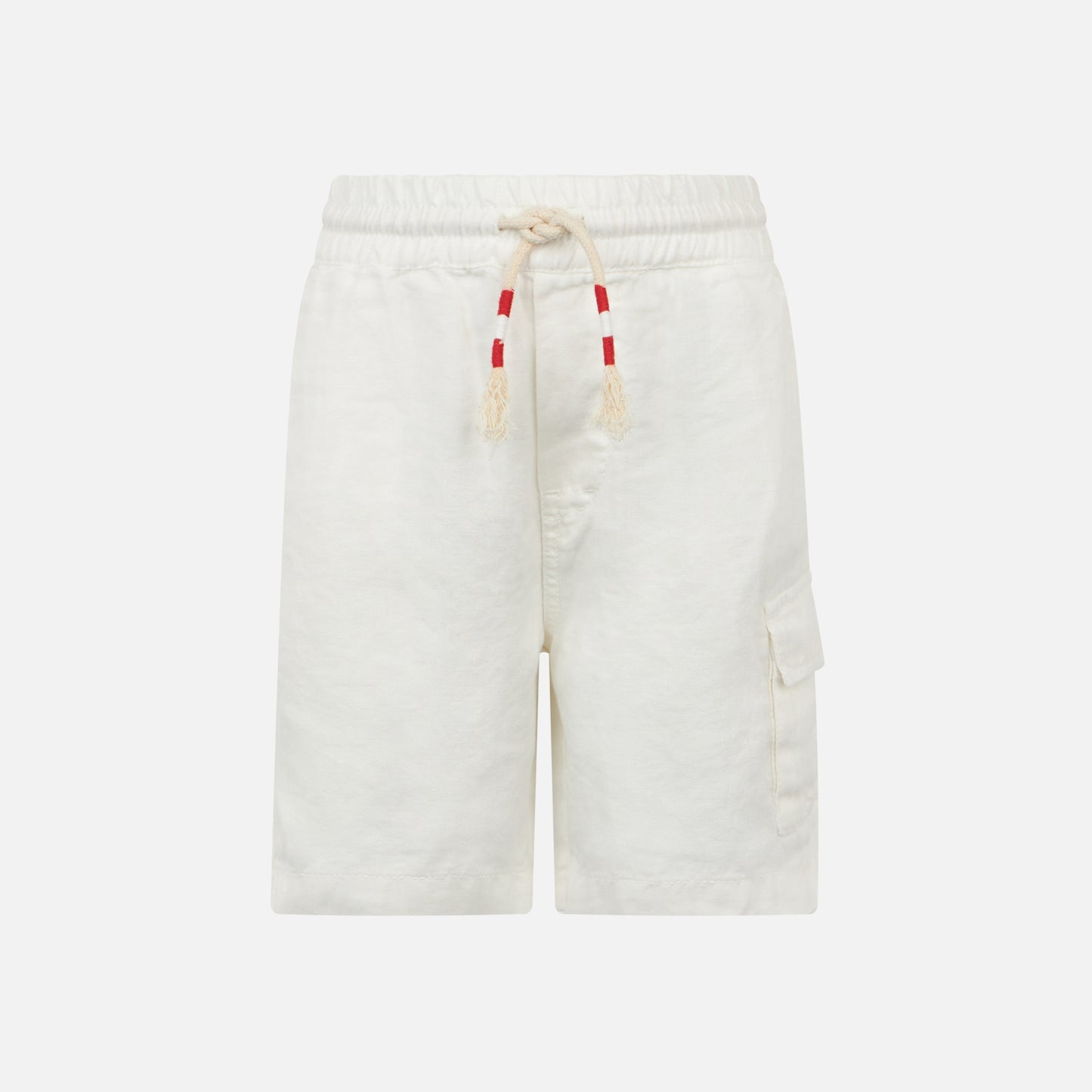 White color linen bermuda short
