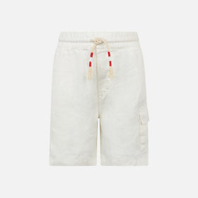 White color linen bermuda short