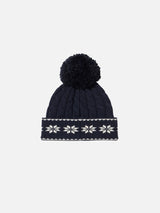 Berretto da bambino blu navy con pompon