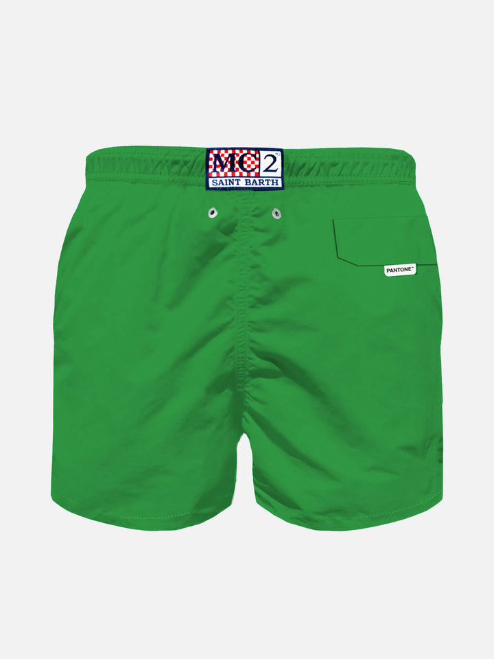 Green light fabric boy swim shorts | Pantone® Special Edition - MC2 Saint Barth