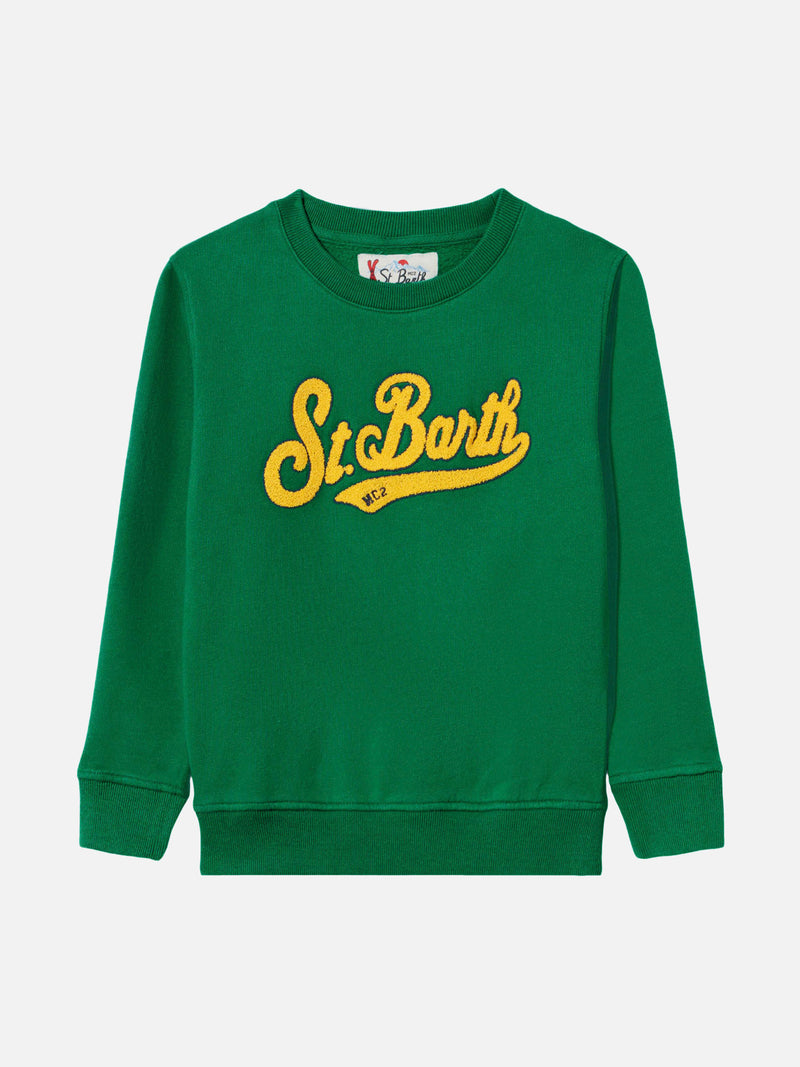 Boy green sweatshirt with terry logo