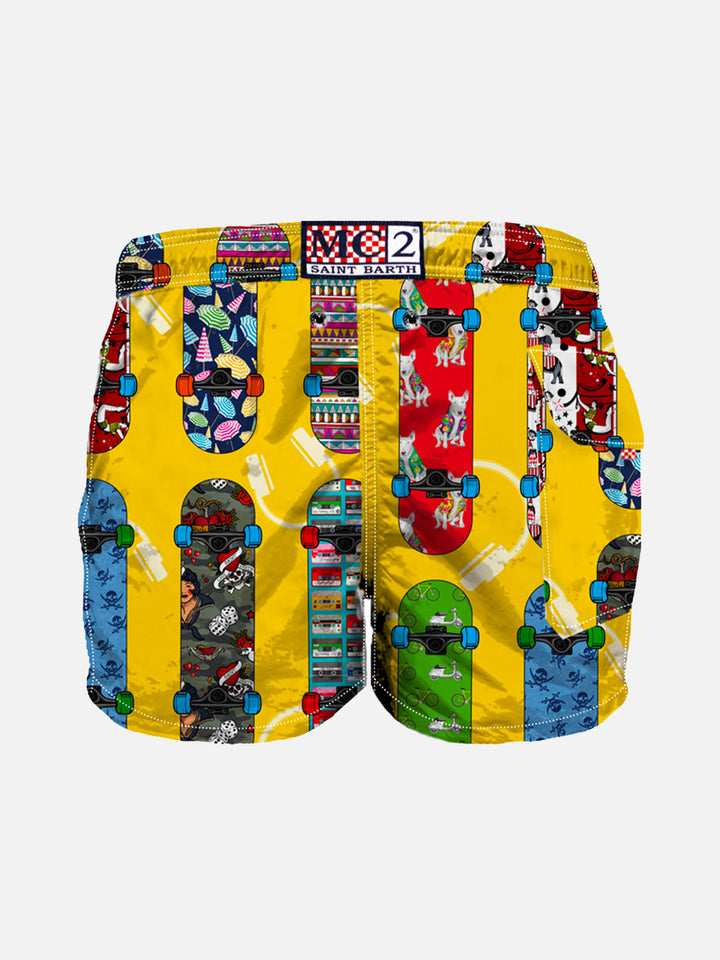 Boy swim shorts with Skateboard print - MC2 Saint Barth