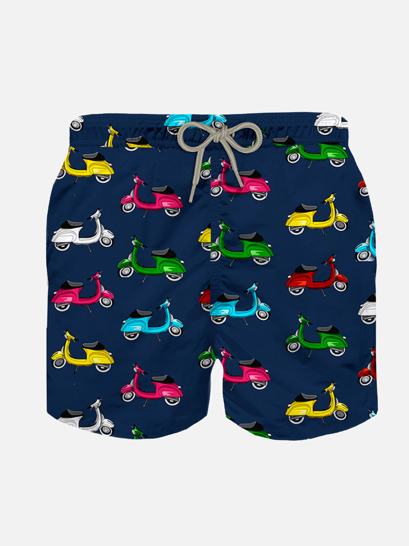 Boy swim shorts with scooter print