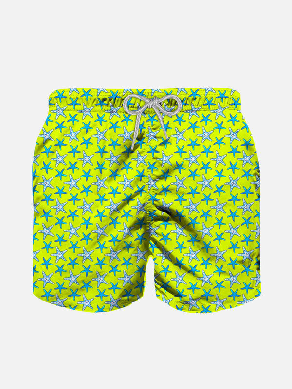 Jungen-Badeshorts aus leichtem Stoff mit Seestern-Print