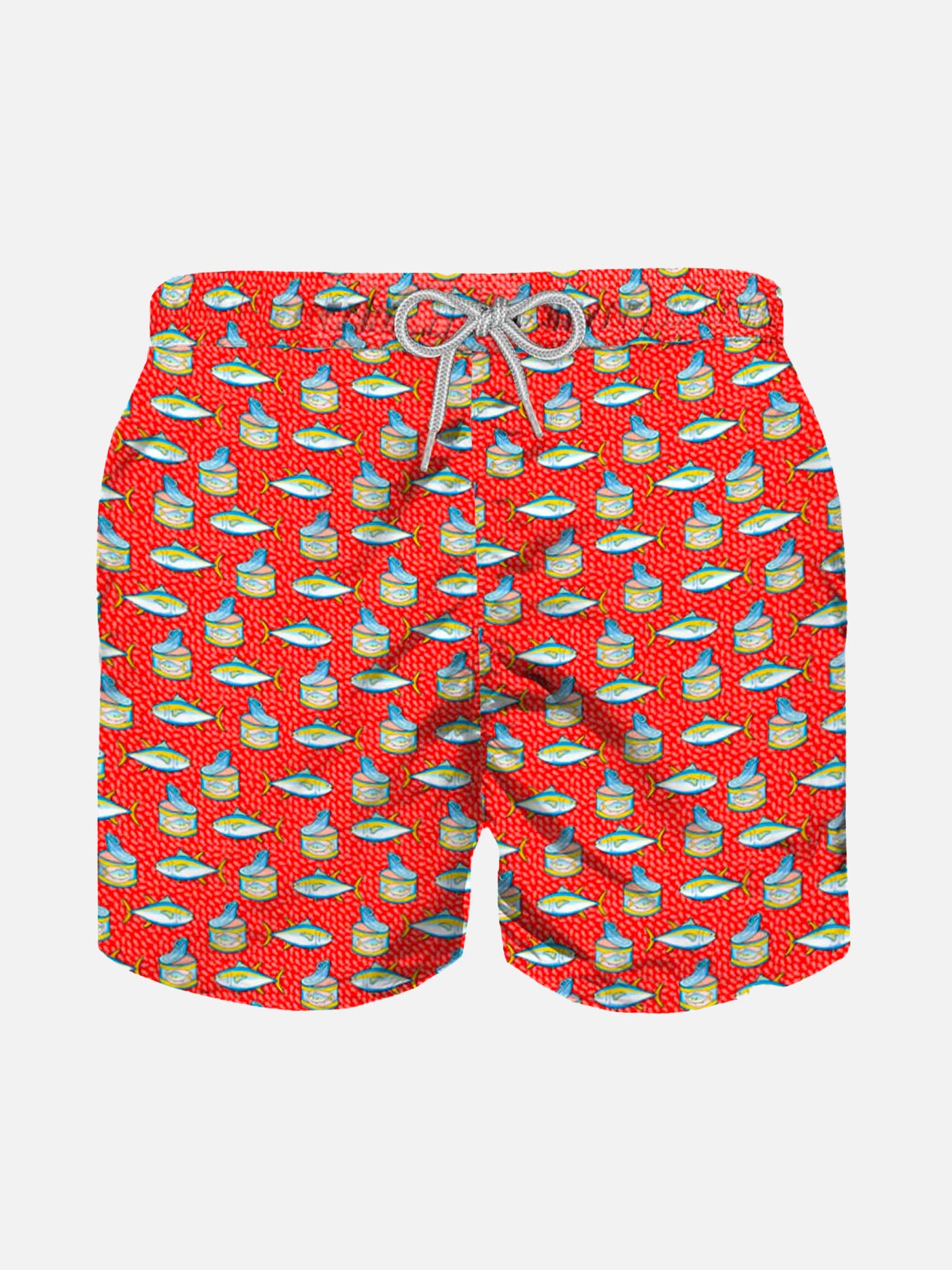 Micro tuna box print boy's light red swimshorts