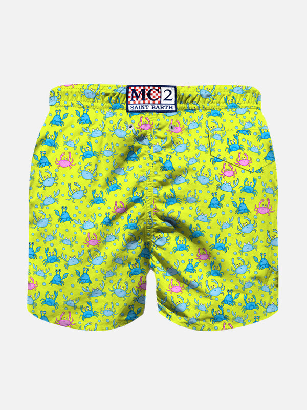 Boy swim shorts with crabs print