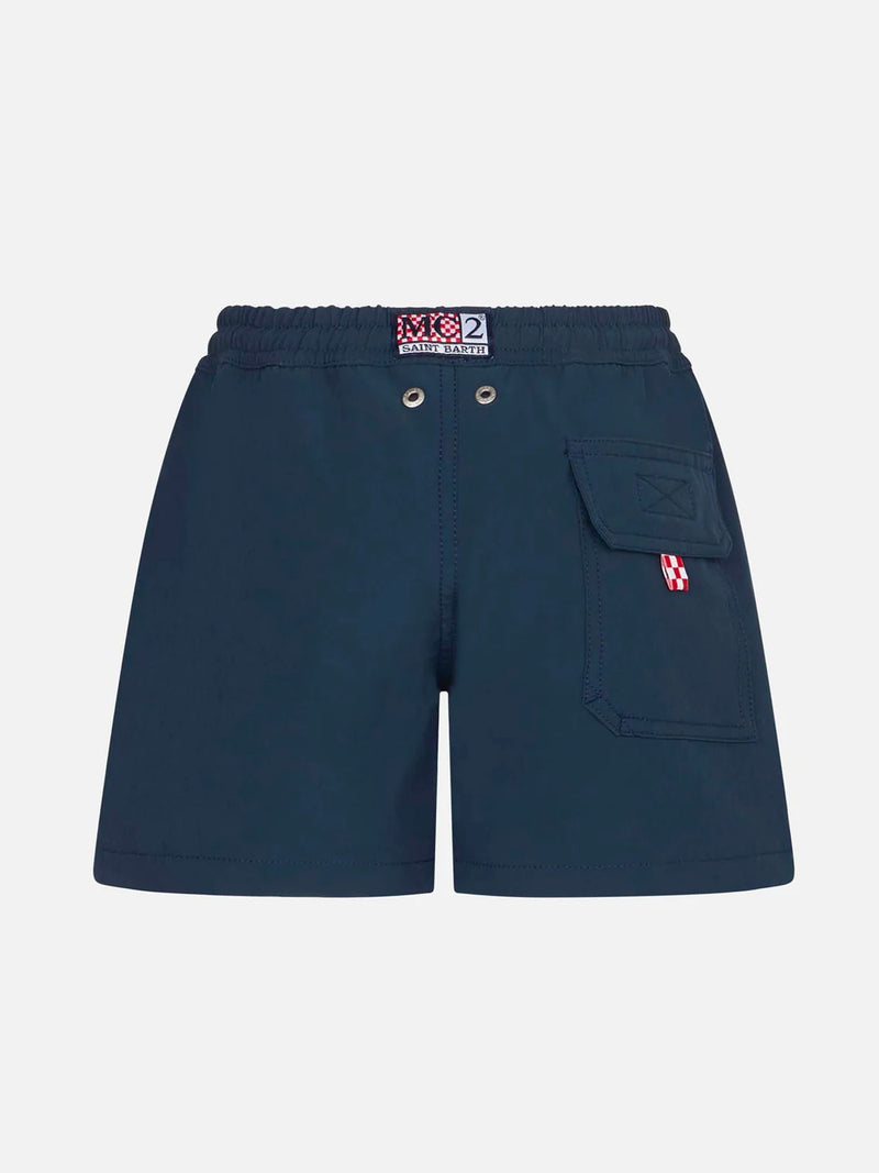 Marineblaue Komfort-Badeshorts für Jungen