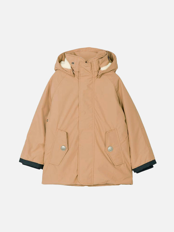 Boy hooded beige parka jacket Voyager Jr