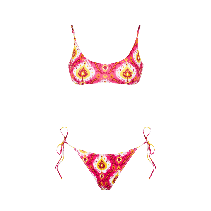 Damen-Bralette-Bikini mit Ikat-Print