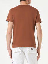 T-shirt da uomo in cotone marrone