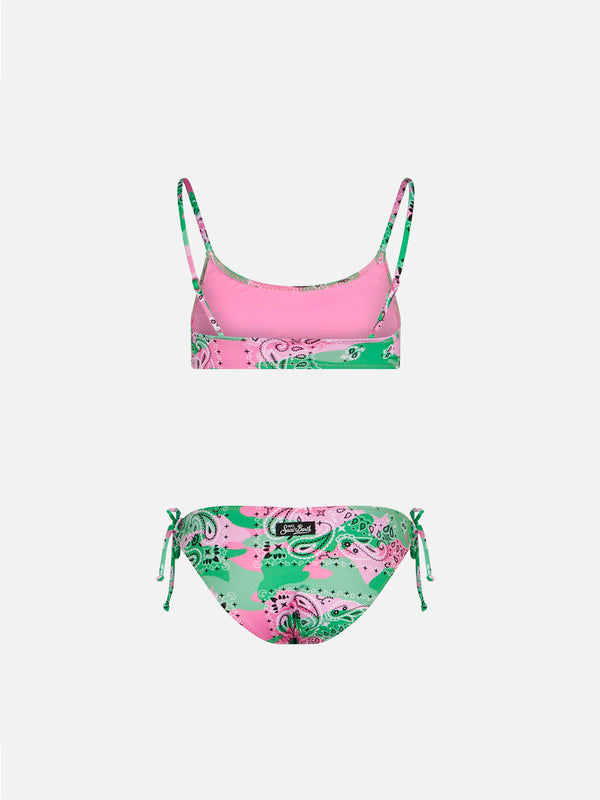 Mädchen-Bralette-Bikini mit Tarnmuster