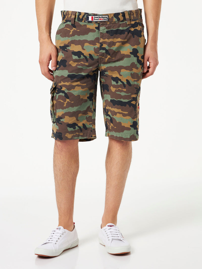 Man camouflage cargo bermuda with pockets