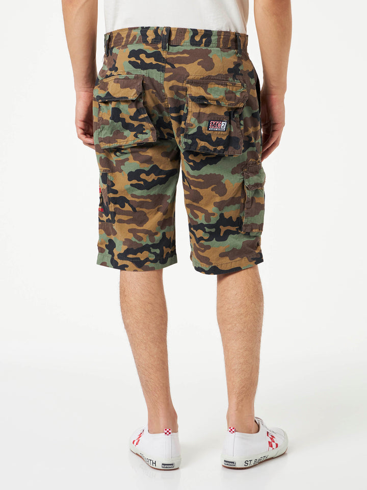 Man camouflage cargo bermuda with pockets - MC2 Saint Barth