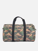 Travel duffel bag with camouflage print