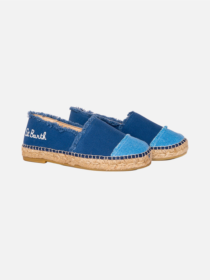 Denim canvas espadrillas with embroidery - MC2 Saint Barth