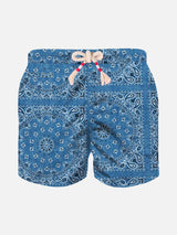 Badeshorts für Jungen mit Bandana-Print aus Denim