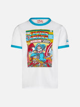 Kid white cotton t-shirt with Captain America print | MARVEL SPECIAL EDITION