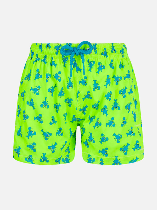 Hellblaue Badeshorts für Jungen mit Hummer-Print und bequemem Stoff